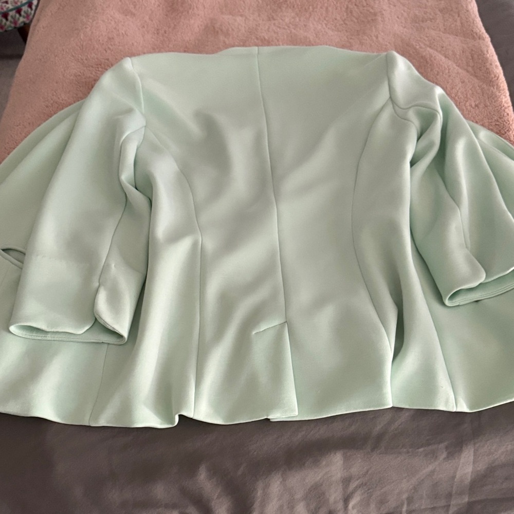 Skies Are Blue Mint Green Open-Front Blazer - Picture 5 of 6